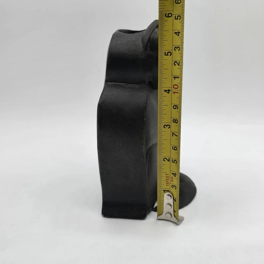 VTG Metal Iron Folk Art Cat Candlestick Holder Black Gold Cottagecore Halloween